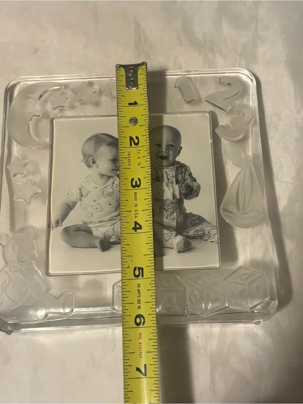Crystal  Baby Photo Frame with Playful Embossed Motifs